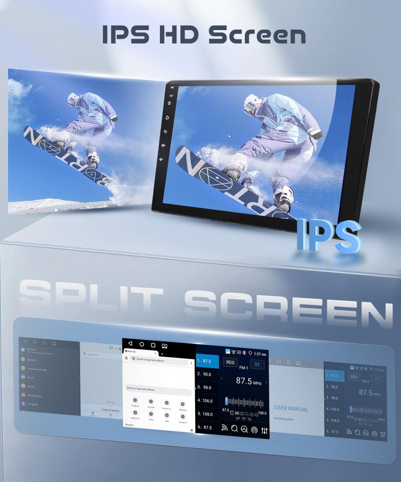 Podofo for Toyota Camry 2006 2007 2008 2009 2010 2011 Android Car Stereo 9 Inch HD Touch Screen Car Radio with Wireless CarPlay Android Auto, WiFi, GPS Navigation, BT, FM Radio, USB, Rear Camera 4G+64G - Image 5